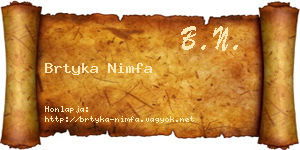 Brtyka Nimfa névjegykártya
